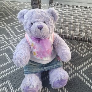 Build A Bear Purple/Lilac Bear Stuffed Animal Plush Animal Collectors Be…